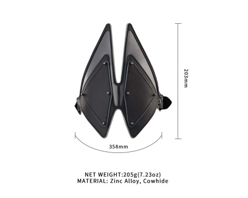 Маска на очі LOCKINK Vixen Blindfold, чорна, натуральна шкіра, регульований обсяг