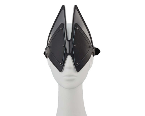 Маска на очі LOCKINK Vixen Blindfold, чорна, натуральна шкіра, регульований обсяг