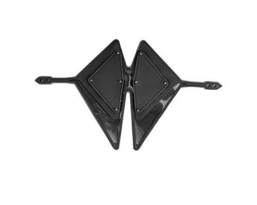 Маска на очі LOCKINK Vixen Blindfold, чорна, натуральна шкіра, регульований обсяг