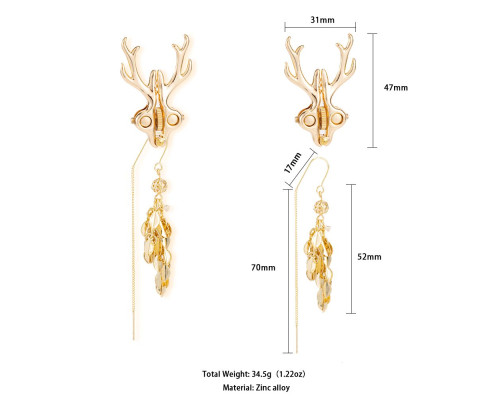 Затискачі для сосків LOCKINK SEVANDA Stag Adjustable Nipple Clamps, золотисті, зі знімними підвісками