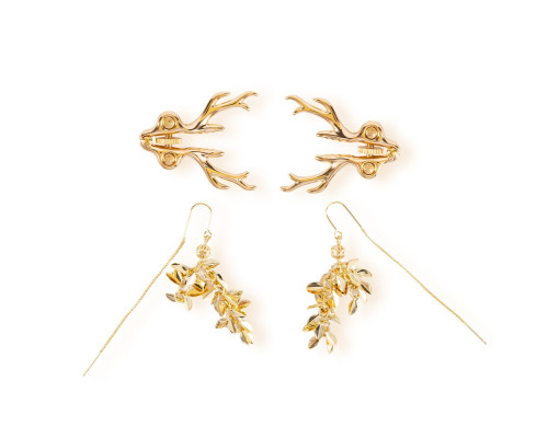 Затискачі для сосків LOCKINK SEVANDA Stag Adjustable Nipple Clamps, золотисті, зі знімними підвісками