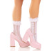 Шкарпетки ажурні Leg Avenue Mini Bow Lace Anklet, білі, з рюшами, декор — бантики