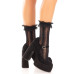 Шкарпетки ажурні Leg Avenue Mini Bow Lace Anklet, чорні, з рюшами, декор — бантики