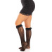 Гольфи ажурні Leg Avenue Sweetheart Ruffle Cuff Knee Highs, чорні, з рюшами, малюнок-сердечка
