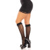 Гольфи ажурні Leg Avenue Sweetheart Ruffle Cuff Knee Highs, чорні, з рюшами, малюнок-сердечка