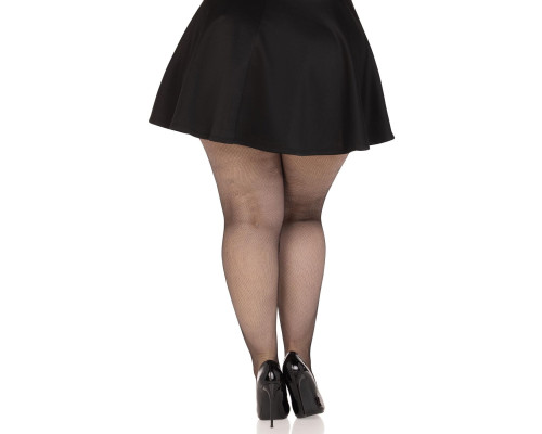 Колготки Leg Avenue Spandex micro net tights, 1X/2X, чорні, у дрібну сітку, середня посадка