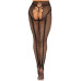 Стрип-колготки Leg Avenue Crotchless Net Tights with Heart Backseam, One Size, чорні, з доступом