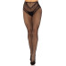 Стрип-колготки Leg Avenue Crotchless Net Tights with Heart Backseam, One Size, чорні, з доступом