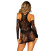 Мінісукня Leg Avenue Mini dress and matching gloves, One Size, чорна, мітенки в комплекті