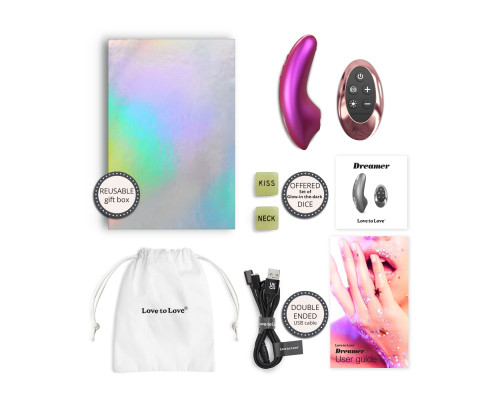 Вакуумний кліторальний стимулятор Love To Love DREAMER – IRIDESCENT BERRY, пестощі язичком, пульт