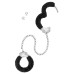 Металеві поножі з хутром Fetish Tentation Adjustable metal and fur ankle cuffs, 2 ключі