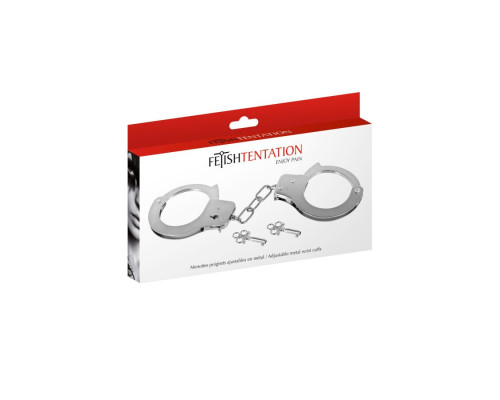 Металеві наручники Fetish Tentation Adjustable metal wrist cuffs, 2 ключі