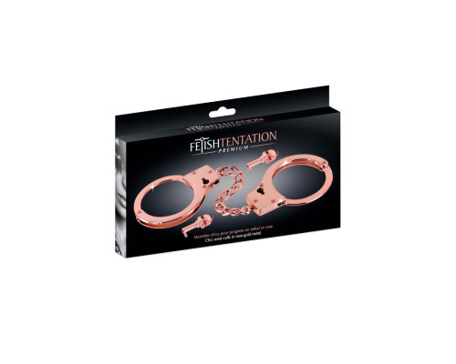 Металеві наручники Fetish Tentation Premium Chick wrist cuffs in rose-gold metal, рожеве золото