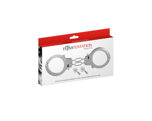 Строгі металеві наручники Fetish Tentation Soft adjustable metal wrist cuffs