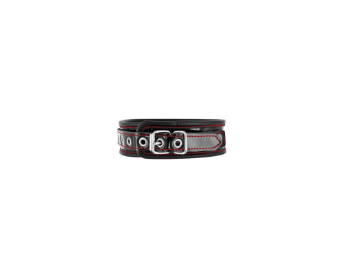 Нашийник із натуральної шкіри Fetish Tentation Premium Patent leather choker, кріпильне кільце
