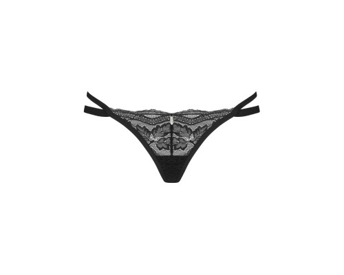 Трусики-стрінги Obsessive Nutris thong, M/L, мереживні, дуже м’які, з подвійними боковинками