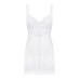 Сорочка Obsessive Amor Blanco underwire chemise & thong,L/XL, біла, мереживний ліф, стрінги в наборі