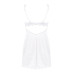 Сорочка Obsessive Amor Blanco underwire chemise & thong,L/XL, біла, мереживний ліф, стрінги в наборі