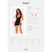 Сорочка Obsessive Bellastia chemise & thong, M/L, непрозора, фігурне декольте, стрінги в наборі
