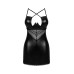 Сорочка Obsessive Norides chemise & thong, XS/S, обтисла, з мокрим ефектом, стрінги в комплекті