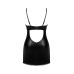 Сорочка Obsessive Norides chemise & thong, XS/S, обтисла, з мокрим ефектом, стрінги в комплекті