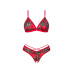 Комплект Obsessive Ms Merrilo 2-pcs set, XS/S, м’який бюстгальтер та трусики з доступом і з помпоном
