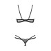 Комплект Obsessive Nutris 2-pcs crotchless set, XS/S, ліф з відкритими чашками, трусики з доступом