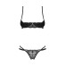 Комплект Obsessive Nutris 2-pcs crotchless set, XL/2XL, ліф з відкритими чашками, трусики з доступом
