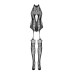 Бодістокінг Obsessive Bodystocking F240, XL/XXL, чорний, мереживний малюнок, імітація боді з панчохами