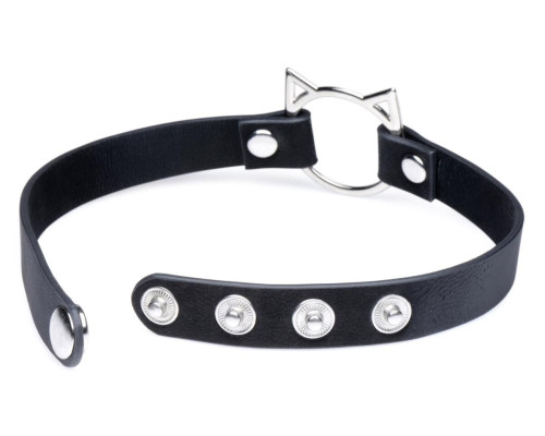 Чокер Master Series Kinky Kitty Ring Slim Choker - Black