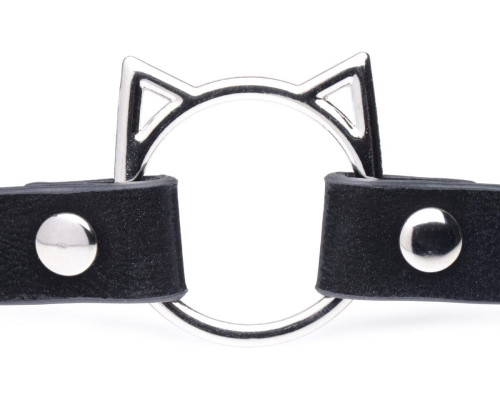 Чокер Master Series Kinky Kitty Ring Slim Choker - Black
