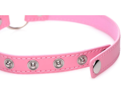 Чокер Master Series Kinky Kitty Ring Slim Choker - Pink