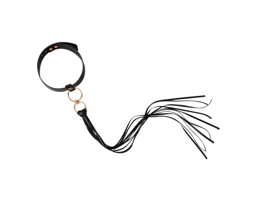 Нашийник с флогером Rosy Gold - Collar with Flogger - Black