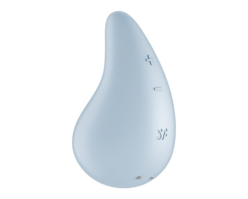 Вібратор для зовнішньої стимуляції Satisfyer Dew Drop Blue, 2 мотори, 12 режимів, м’який корпус