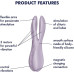 Кліторальний вібратор Satisfyer Threesome 2 Violet, 3 гнучкі пальчики, 3 мотори
