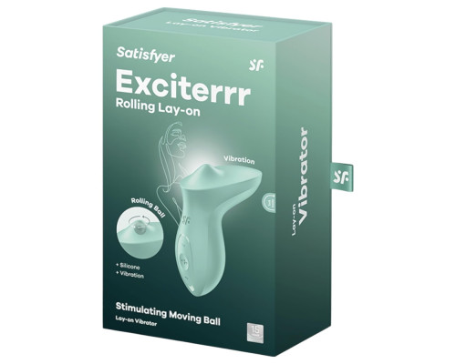 Вібратор для клітора з перлинною стимуляцією Satisfyer Exciterrr Mint, 2 незалежні мотори