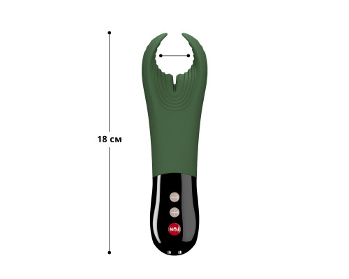 Вібратор для пеніса Fun Factory MANTA moss green/black, підходить для парних ігор