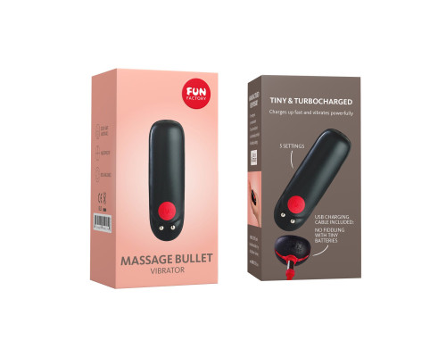 Віброкуля Fun Factory Massage BULLET, чорна, діаметр 2,5 см, 3 швидкості, 3 малюнки вібрації