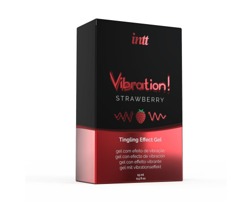 Рідкий вібратор Intt Vibration Strawberry (15 мл), густий гель, дуже смачний, діє до 30 хвилин