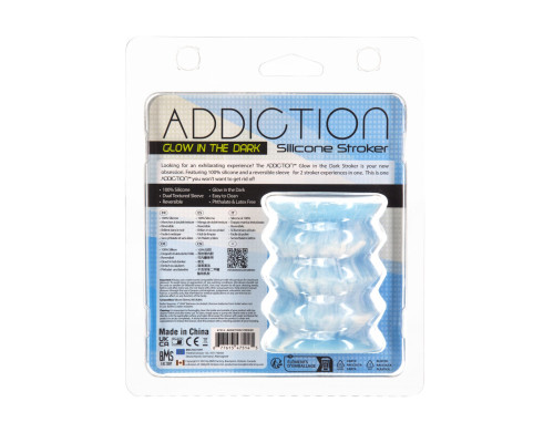 Мастурбатор ADDICTION Silicone Reversible Stroker – Glow in the Dark