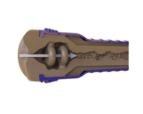 Мастурбатор-попка Fleshlight Boost Blast Female Medium Dark Flesh, плаваючі кільця Turbo Tech