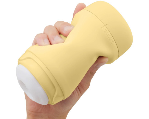 Мастурбатор TENGA PUFFY Custard Yellow, ультрам’який матеріал, багаторазовий, наскрізний