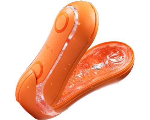 Мастурбатор Tenga Flip Orb — Sunset Orange, з можливістю зміни тиску та стимулювальними кульками всередині
