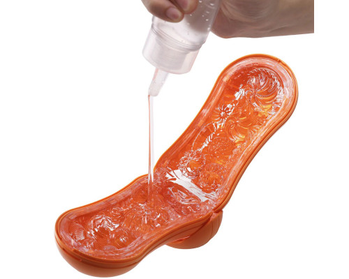 Мастурбатор Tenga Flip Orb — Sunset Orange, з можливістю зміни тиску та стимулювальними кульками всередині
