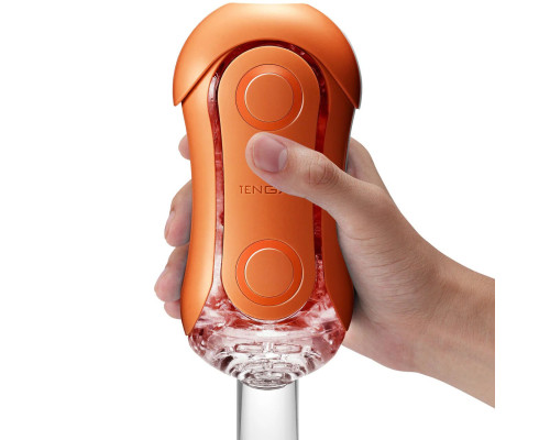 Мастурбатор Tenga Flip Orb — Sunset Orange, з можливістю зміни тиску та стимулювальними кульками всередині