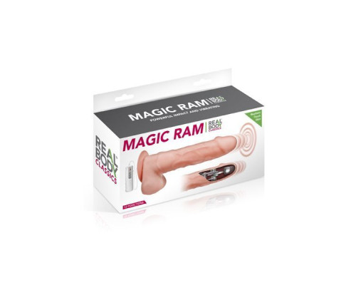 Фалоімітатор-пульсатор із вібрацією Real Body — Magic Ram  (м'ята упаковка!!!)