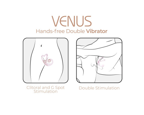 Смарт-вібратор для пар Adrien Lastic Venus + APP, подвійний, можна носити під одягом, 10 режимів