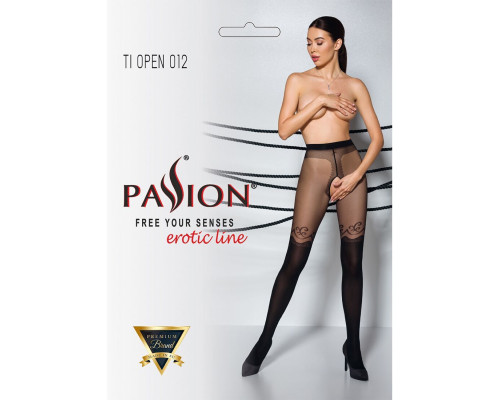 Колготки з відкритим доступом, подвійна щільність Passion TIOPEN 012 5 (20/40 den), black (м'ята упаковка!!!)