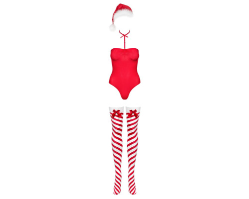 Боді Obsessive Kissmas teddy red L/XL (м'ята упаковка!!!)