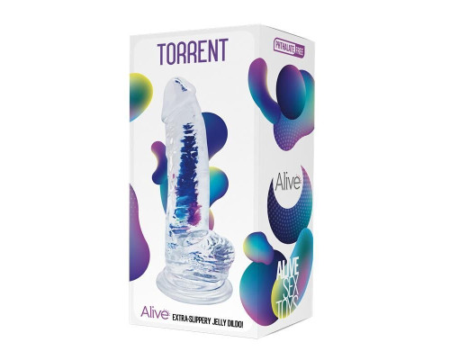 Прозрачный фаллоимитатор Alive Jelly Dildo Torrent (мятая упаковка!!!)